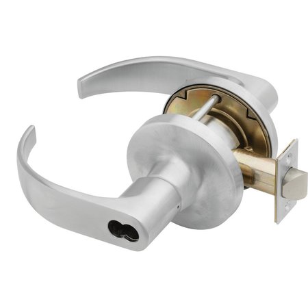FALCON Grade 1 Entry Cylindrical Lock, Schlage FSIC Less Core, Quantum Lever, Standard Rose, Satin Chrome F T501JD-SCH Q 626